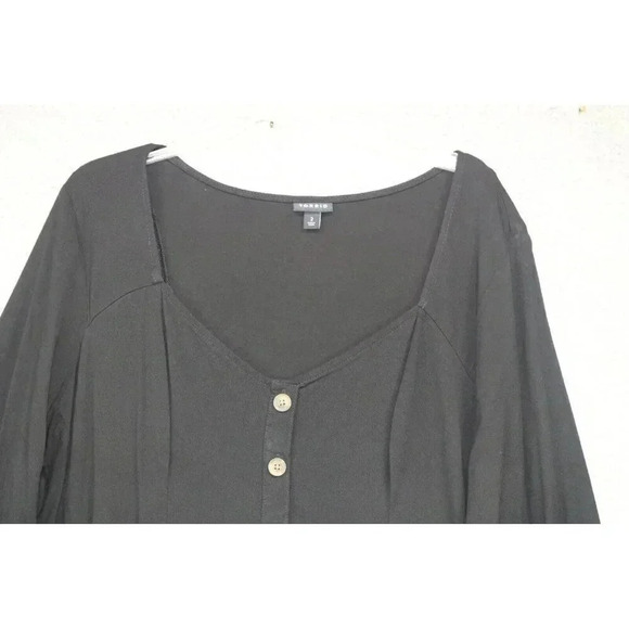 Torrid Black Long Sleeve Faux Button Up Tunic Top-Size 2 or 2X - Picture 2 of 8